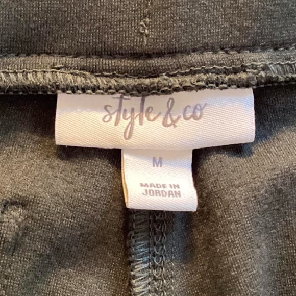 Style & Co. Womens Olive Green Stretch Pants, M - Picture 2 of 4
